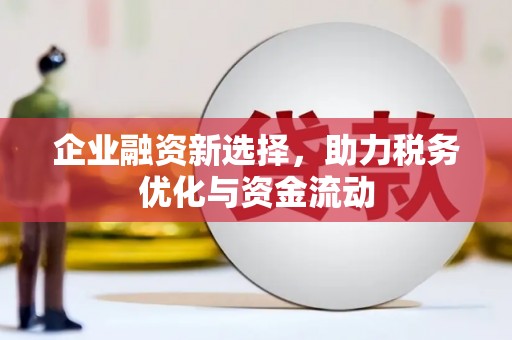 翁牛特旗企业融资新选择，助力税务优化与资金流动