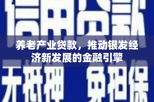 翁牛特旗养老产业贷款，推动银发经济新发展的金融引擎