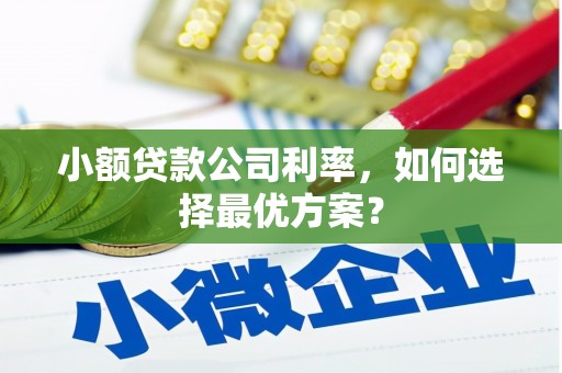 翁牛特旗小额贷款公司利率，如何选择最优方案？