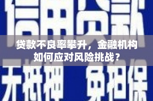 翁牛特旗贷款不良率攀升，金融机构如何应对风险挑战？