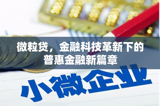 翁牛特旗微粒贷，金融科技革新下的普惠金融新篇章