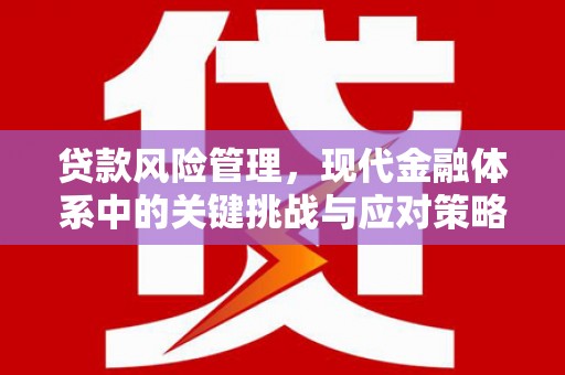 翁牛特旗贷款风险管理，现代金融体系中的关键挑战与应对策略