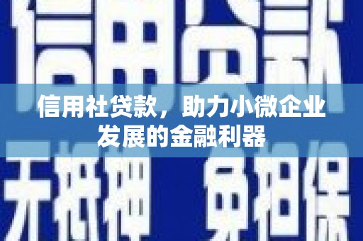 翁牛特旗信用社贷款，助力小微企业发展的金融利器