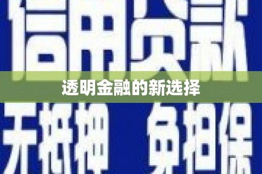 翁牛特旗透明金融的新选择